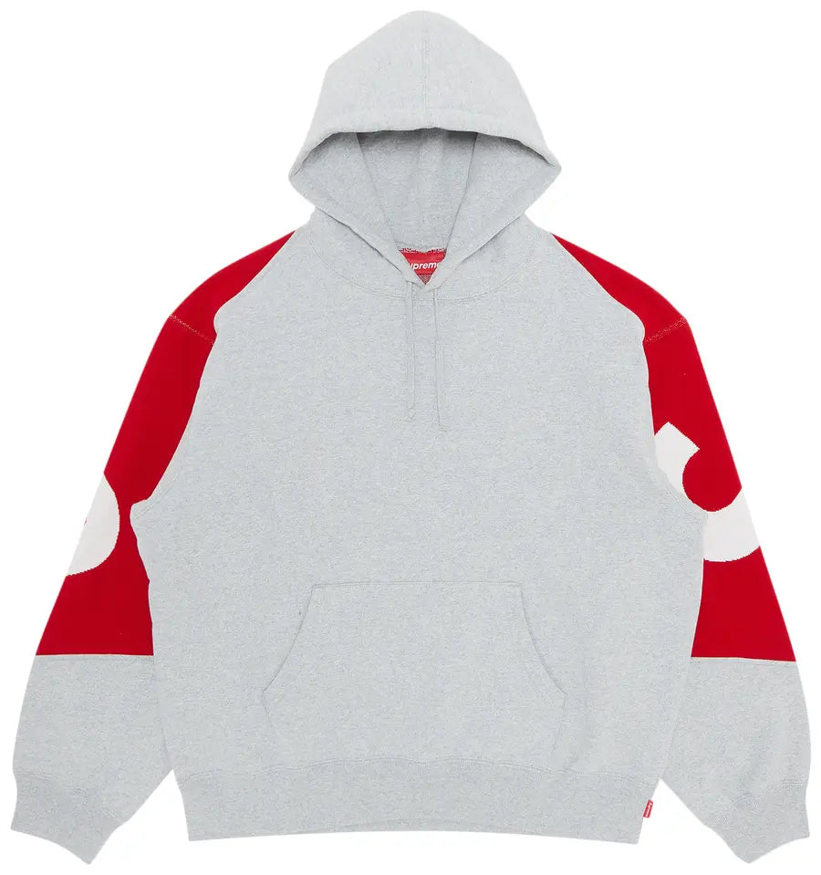 Supreme Big Logo Jacquard Hooded Sweatshirt 'Heather Grey'