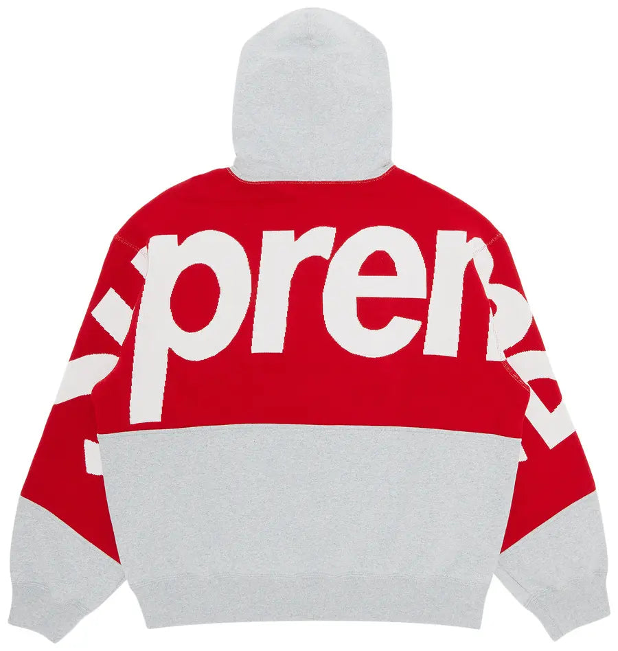 Supreme Big Logo Jacquard Hooded Sweatshirt 'Heather Grey'