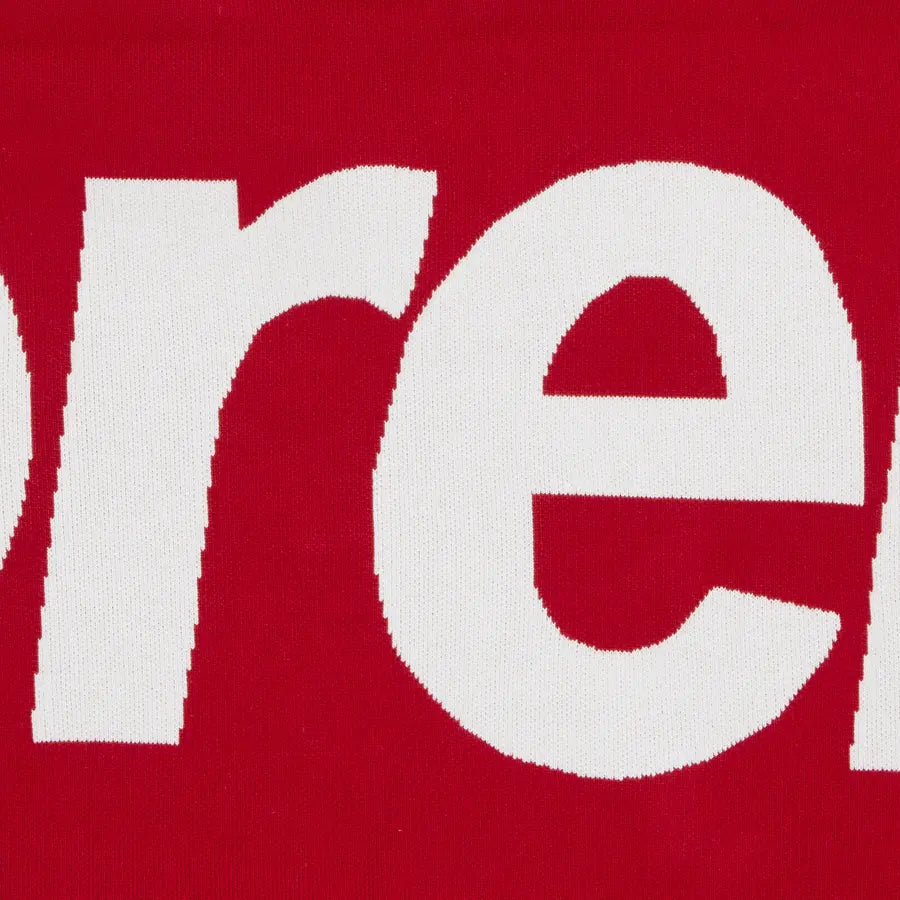 Supreme Big Logo Jacquard Hooded Sweatshirt 'Heather Grey'