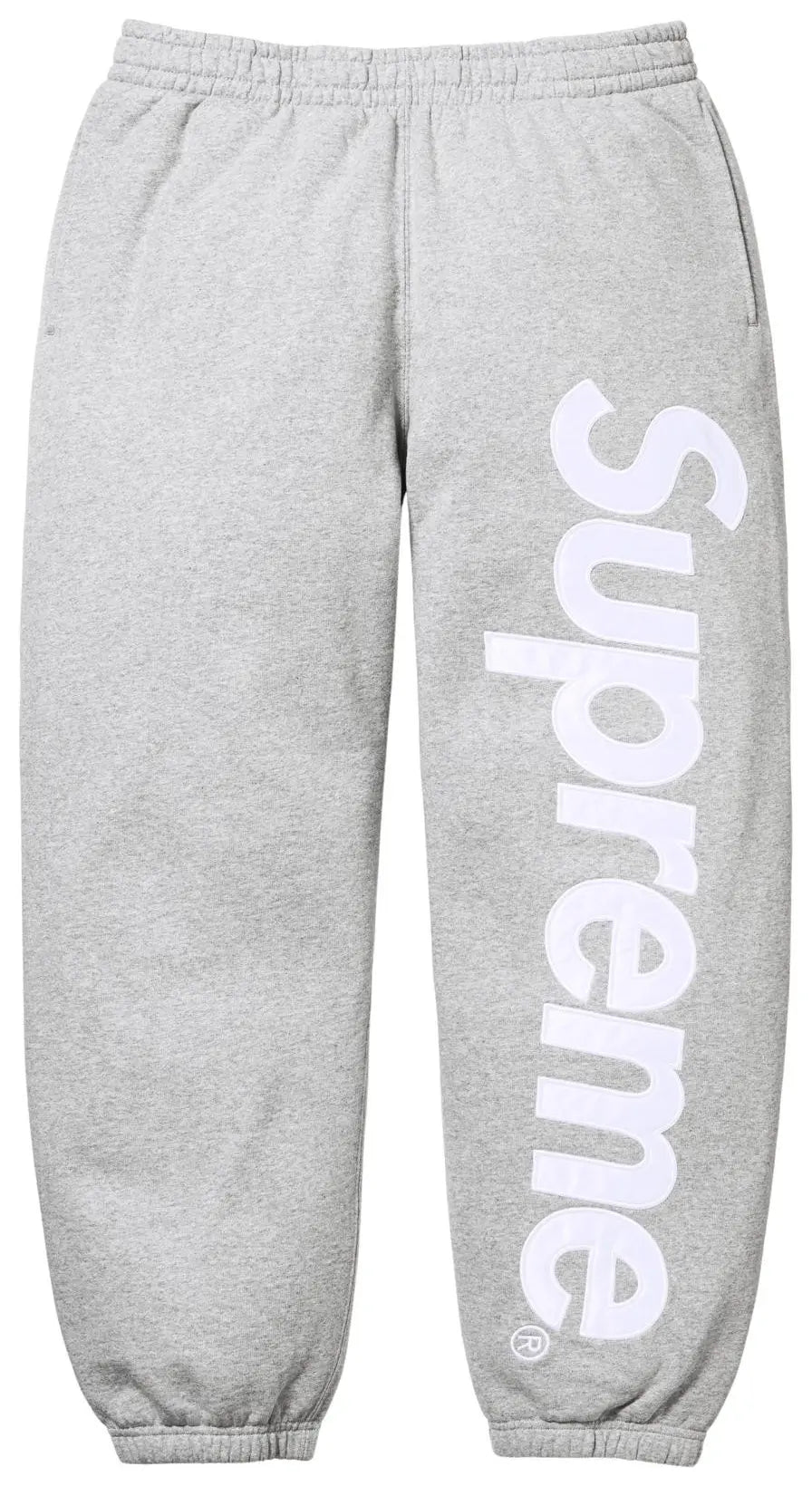 Supreme Satin Appliqué Sweatpant 'Heather Grey'