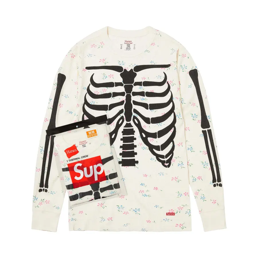 Supreme x Hanes Bones Thermal Crew (1 Pack) 'Floral'