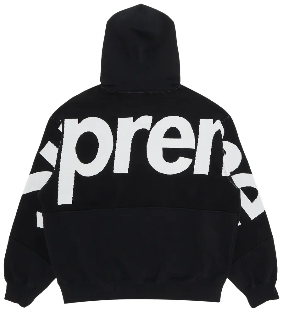 Supreme Big Logo Jacquard Hooded Sweatshirt 'Black'